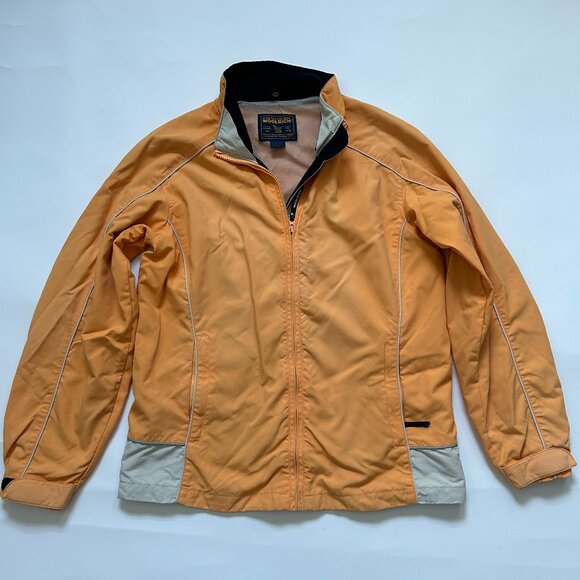 Vintage Woolrich Women size M Orange Yellow Fleece collar windbreaker Jacket - Picture 1 of 12